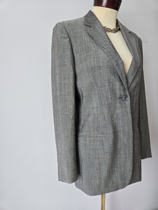 MAX MARA Virgin Wool And Mohair Lightweight Gray Single-Button Blazer. Size 8 - Picture 5 of 14